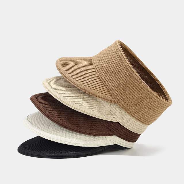Summer concise straw visors for women