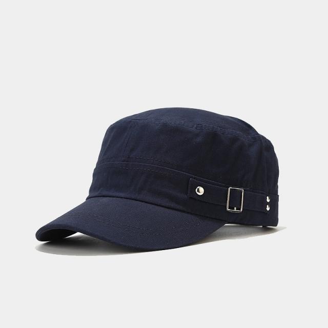 Plain color cotton silver metal buckle baseball cap