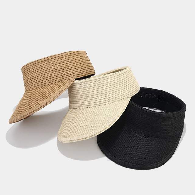 Summer concise straw visors for women