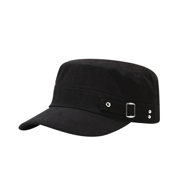 Plain color cotton silver metal buckle baseball cap