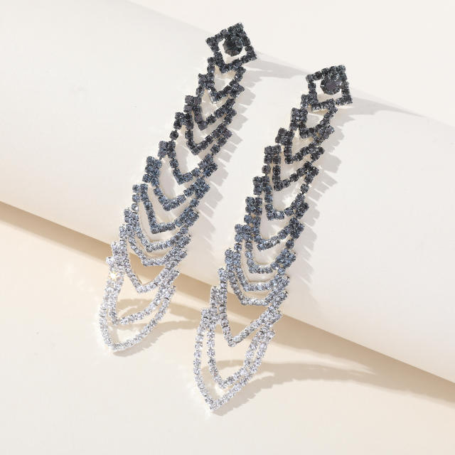 Delicate green color christmas day diamond earrings for women