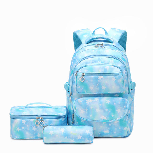 19 inch starry sky school backpack lunch bag pencil case set