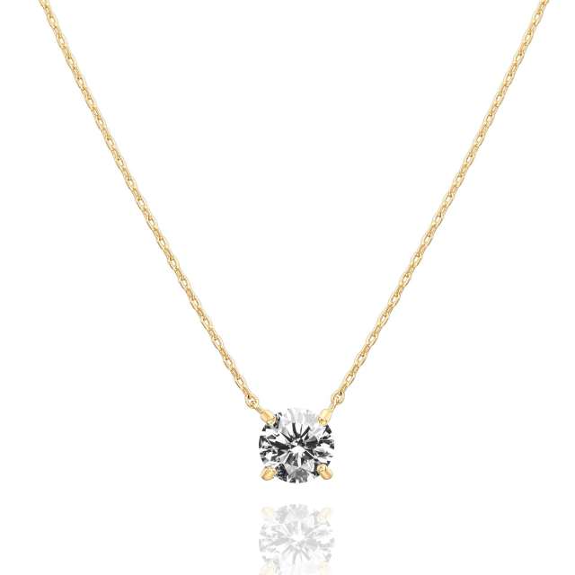 1.5carat dainty stainless steel diamond necklace