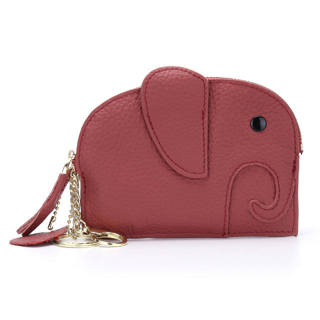 Cute elephant design Genuine Leather women coin purse