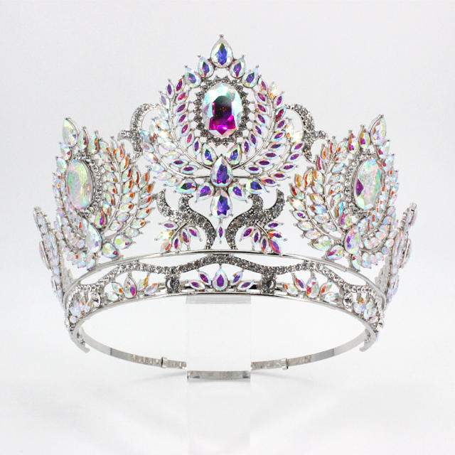Baroque trend colorful crystal tall crown