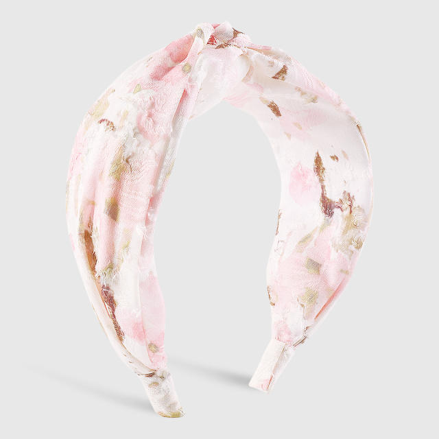 Fresh floral pattern twisted headband