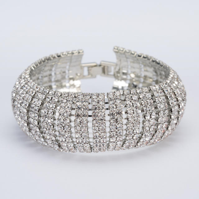 Delicate easy match diamond bangle bracelet