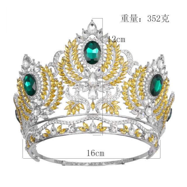 Baroque trend colorful crystal tall crown