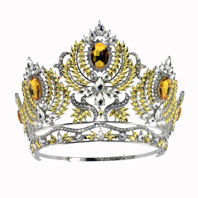 Baroque trend colorful crystal tall crown