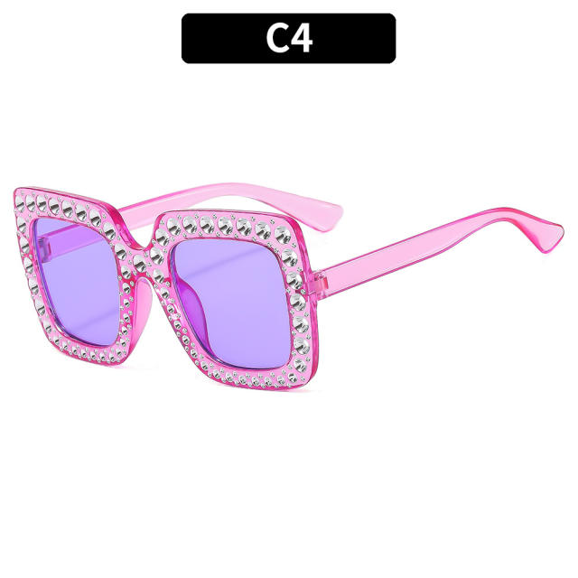 Cute square frame diamond sunglasses for kids