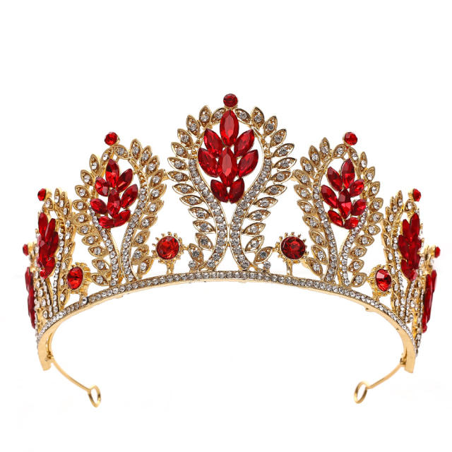 Delicate colorful glass crystal statement crown