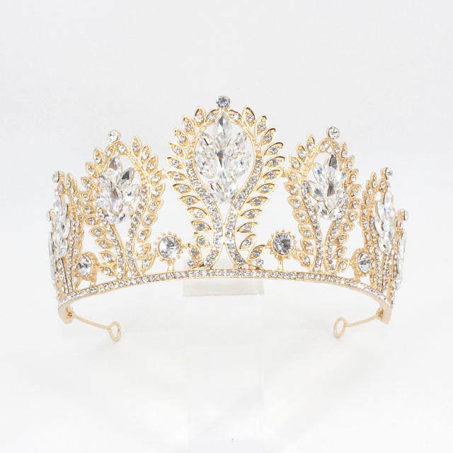 Delicate colorful glass crystal statement crown