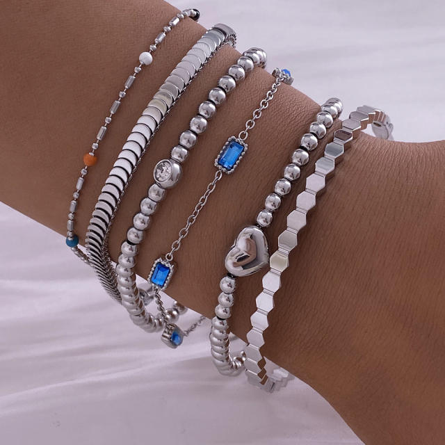 Silver color hot sale stainless steel bracelet