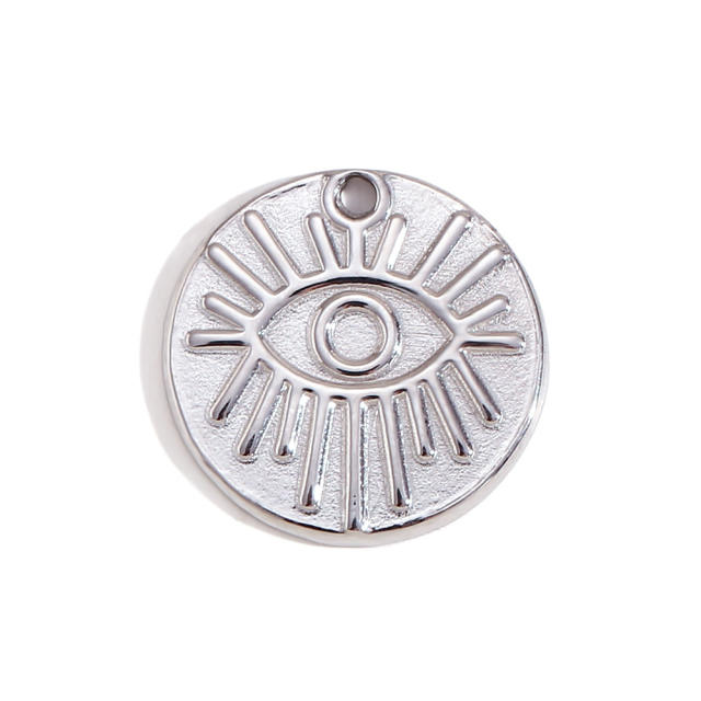 Silver color vintage sun cross pray hand coin stainless steel pendant DIY