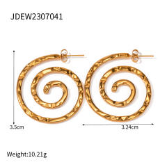 Funny personality spiral shape stainless steel earrings