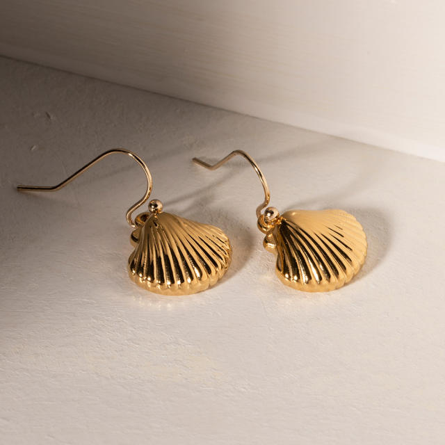 Holiday ocean series shell stainless steel earrings