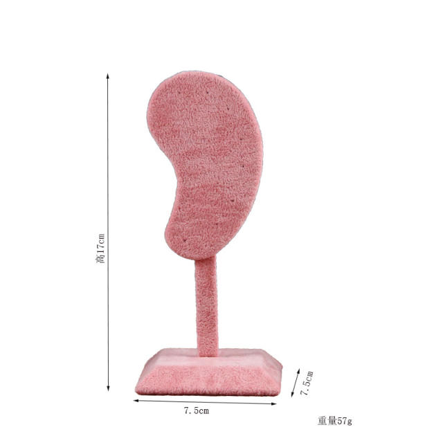 Creative PU material color velvet earrings display stand