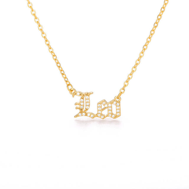 Diamond zodiac gold plated copper women necklace