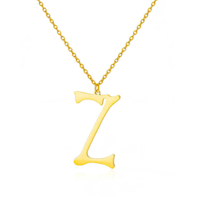 Personality initial letter pendant stainless steel necklace