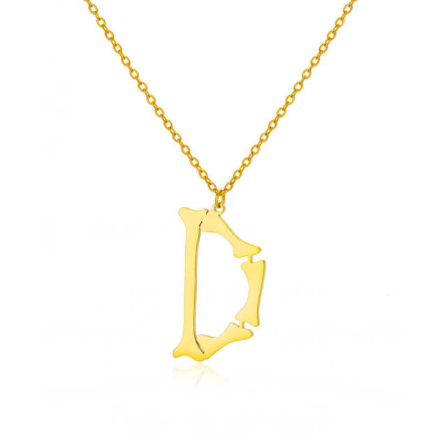 Personality initial letter pendant stainless steel necklace