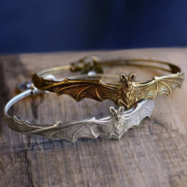 Gothic bat vintage boho halloween couple bangle