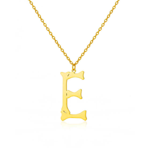 Personality initial letter pendant stainless steel necklace