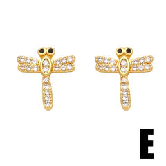Cute animal series pave setting cubic zircon copper studs earrings