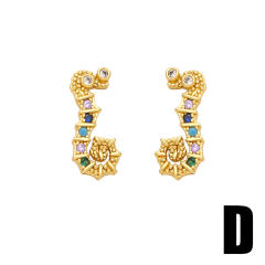 Cute animal series pave setting cubic zircon copper studs earrings