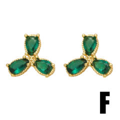Sweet crab dragonfly animal series pave setting cubic zircon copper studs earrings