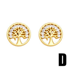 Sweet red heart full cubic zicon diamond copper studs earrings