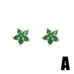 Sweet crab dragonfly animal series pave setting cubic zircon copper studs earrings
