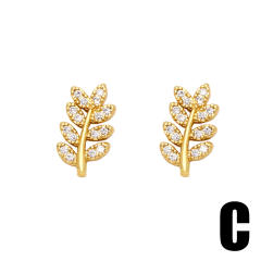 Cute animal series pave setting cubic zircon copper studs earrings