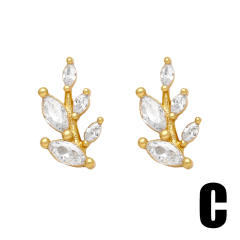 Sweet crab dragonfly animal series pave setting cubic zircon copper studs earrings