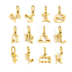 Zodiac stainless steel necklace pendant diy jewelry