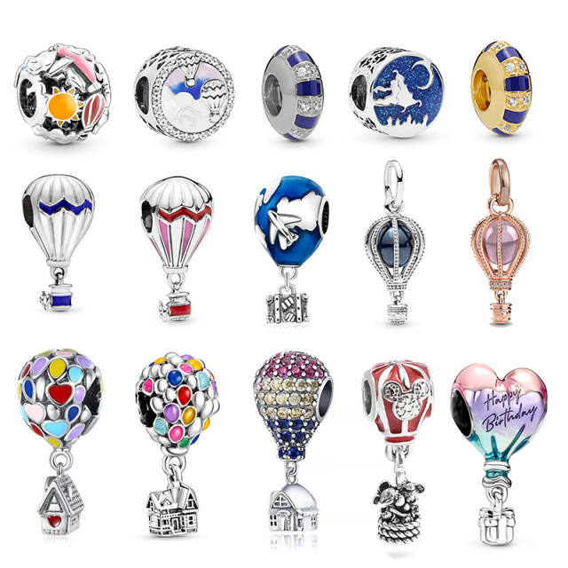 Disney series pandora series alloy hot air balloon diy bracelet charm