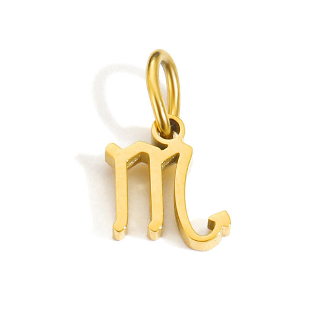 Zodiac stainless steel necklace pendant diy jewelry