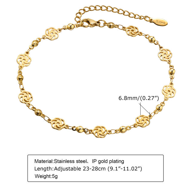 Hot sale dainty stainless steel chain anklet for women
