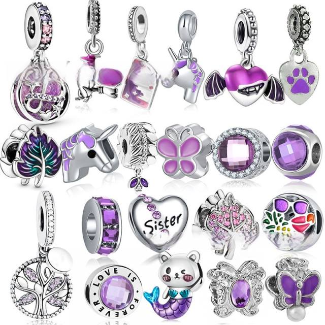 Magic purple color series diy bracelet charm bead