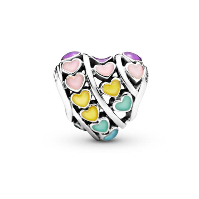 Colorful heart diy bracelet bead