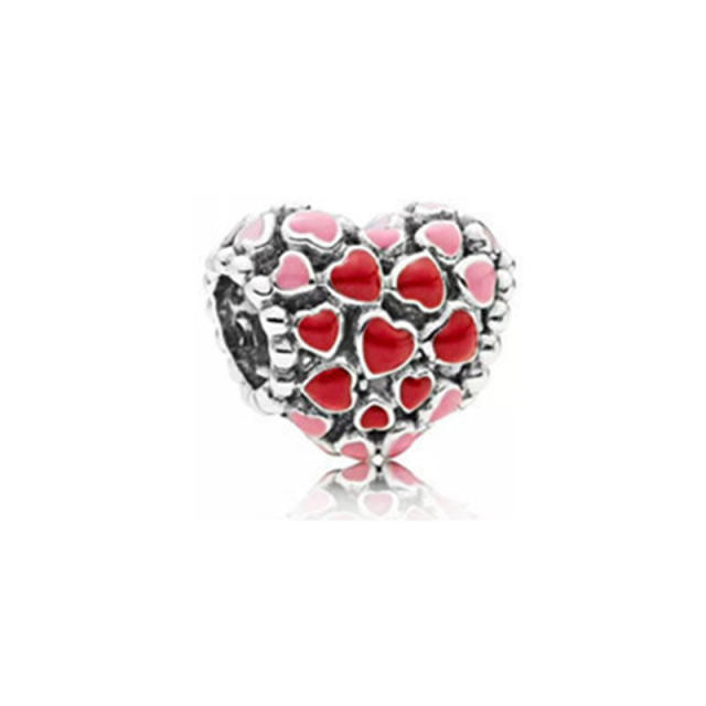 Valentine's Day new year red color series heart diy bracelet bead