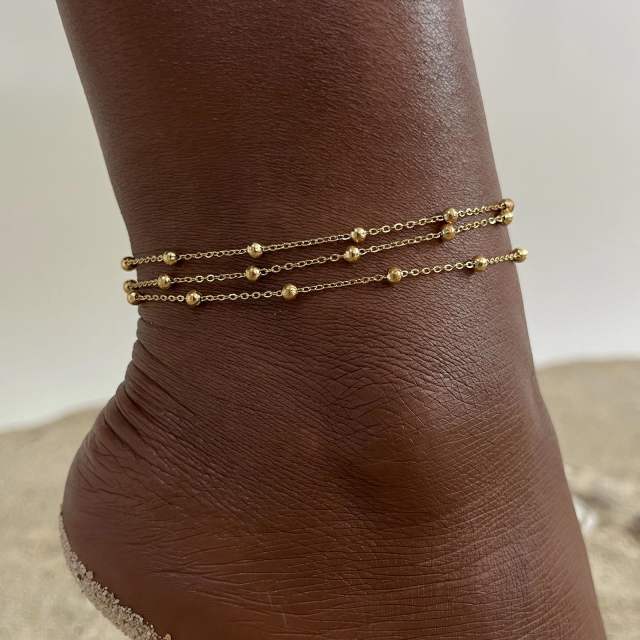 Hot sale dainty stainless steel chain anklet for women
