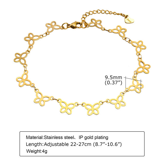 Hot sale dainty stainless steel chain anklet for women