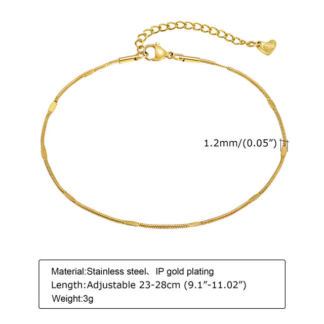 Hot sale dainty stainless steel chain anklet for women