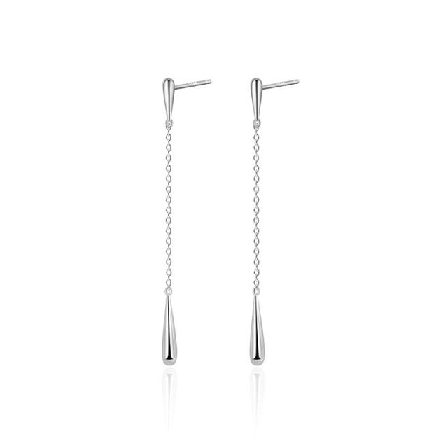 925 sterling silver thin drop pendant women dangle earrings