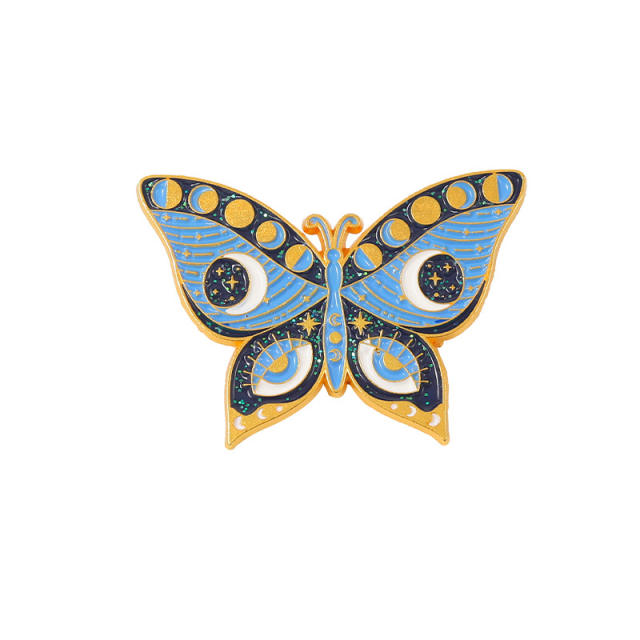 Hot sale color enamel animal series butterfly brooch pins