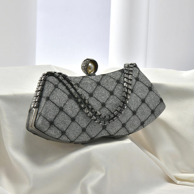 Personality pattern diamond handle women evening bag