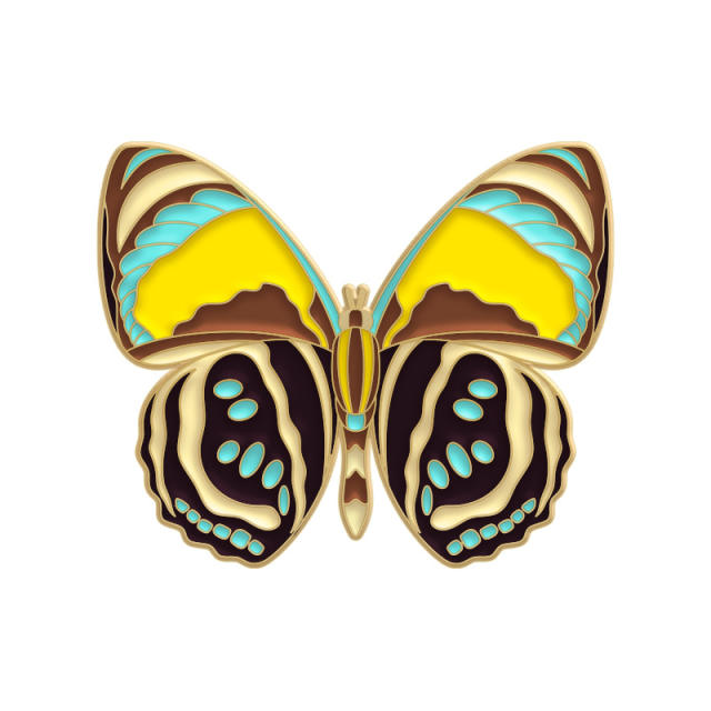 Color enamel moth shape alloy brooch pins