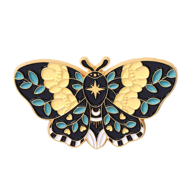 Hot sale color enamel animal series butterfly brooch pins