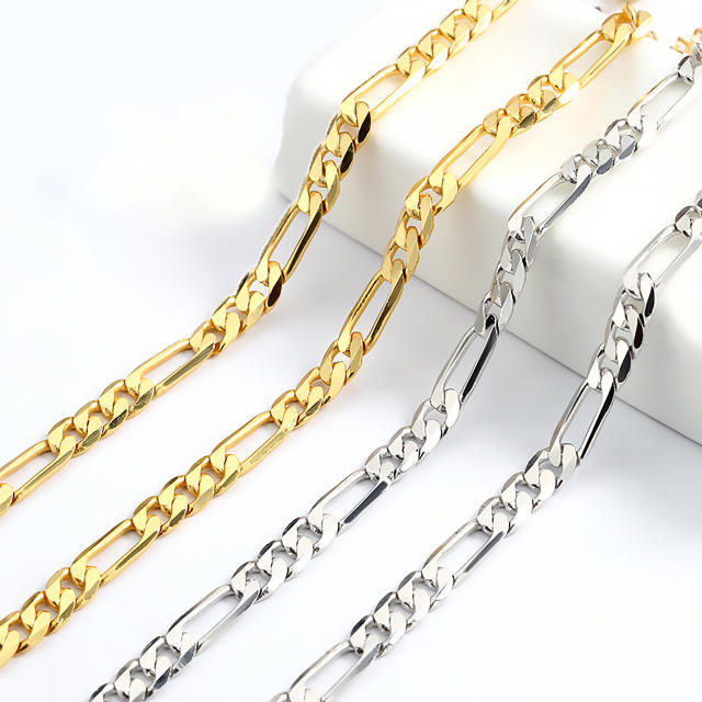 HIPHOP stainless steel figaro chain necklace for men