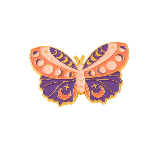Hot sale color enamel animal series butterfly brooch pins